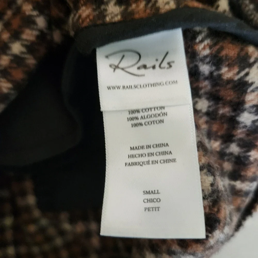 Rails‎ Skirt Prim Mixed Mini Check Brown Black Houndstooth Tweed Academia Small